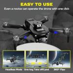 CQWLKEJ Dual Camera Drone - Foldable, 1080P, 2 Batteries