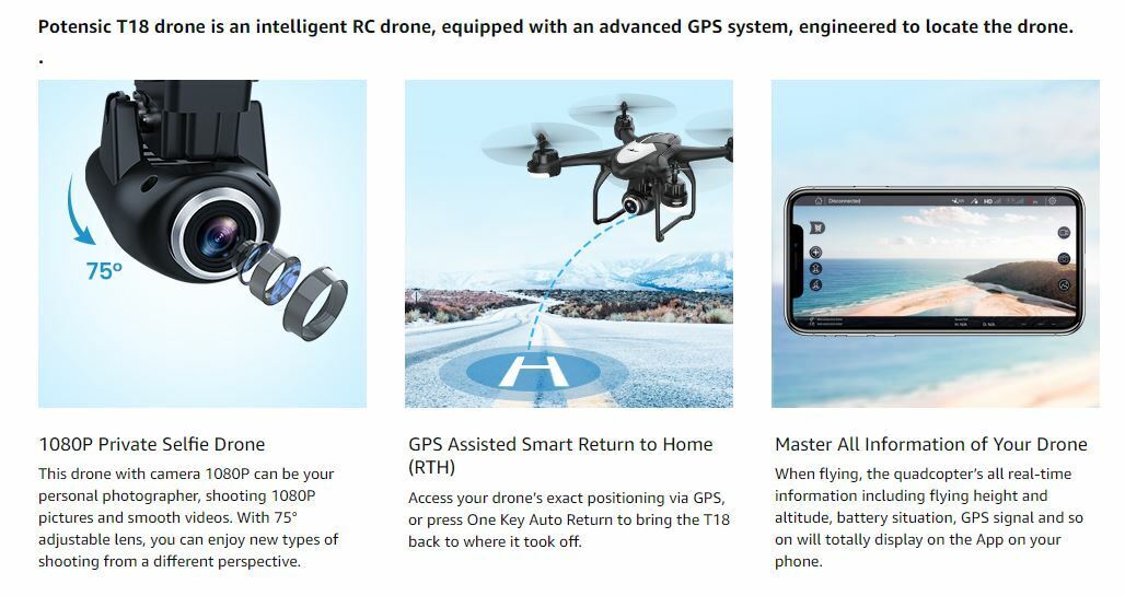 Potensic T18 GPS FPV HD Camera Quadcopter