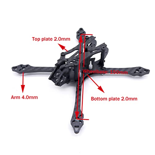 150mm Carbon Fiber FPV Drone Frame with Battery Strap