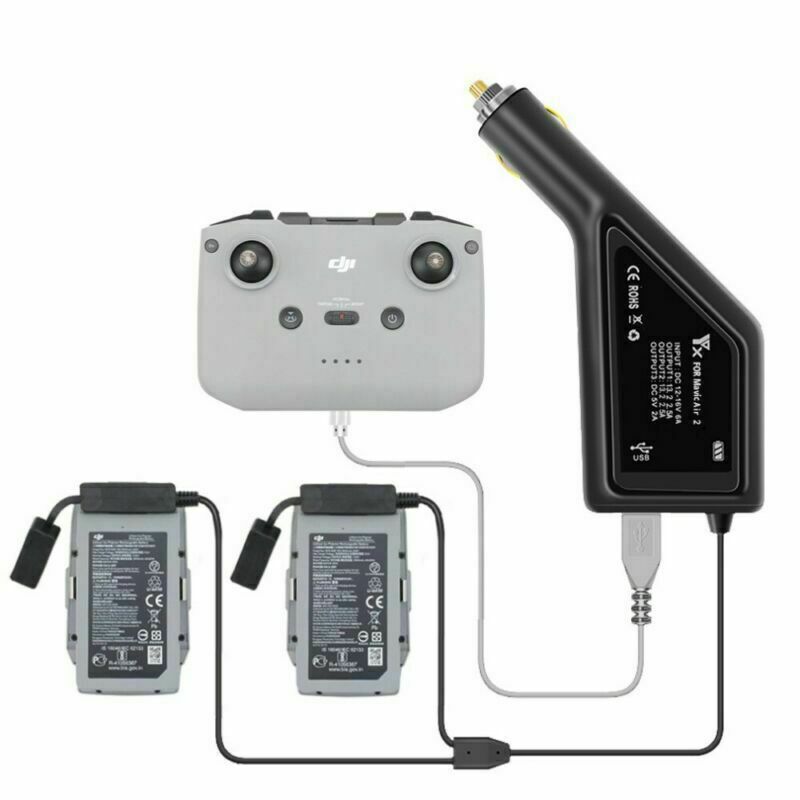 Dual Battery & Controller Car Charger for DJI Mavic Air 2 Mavic 2S