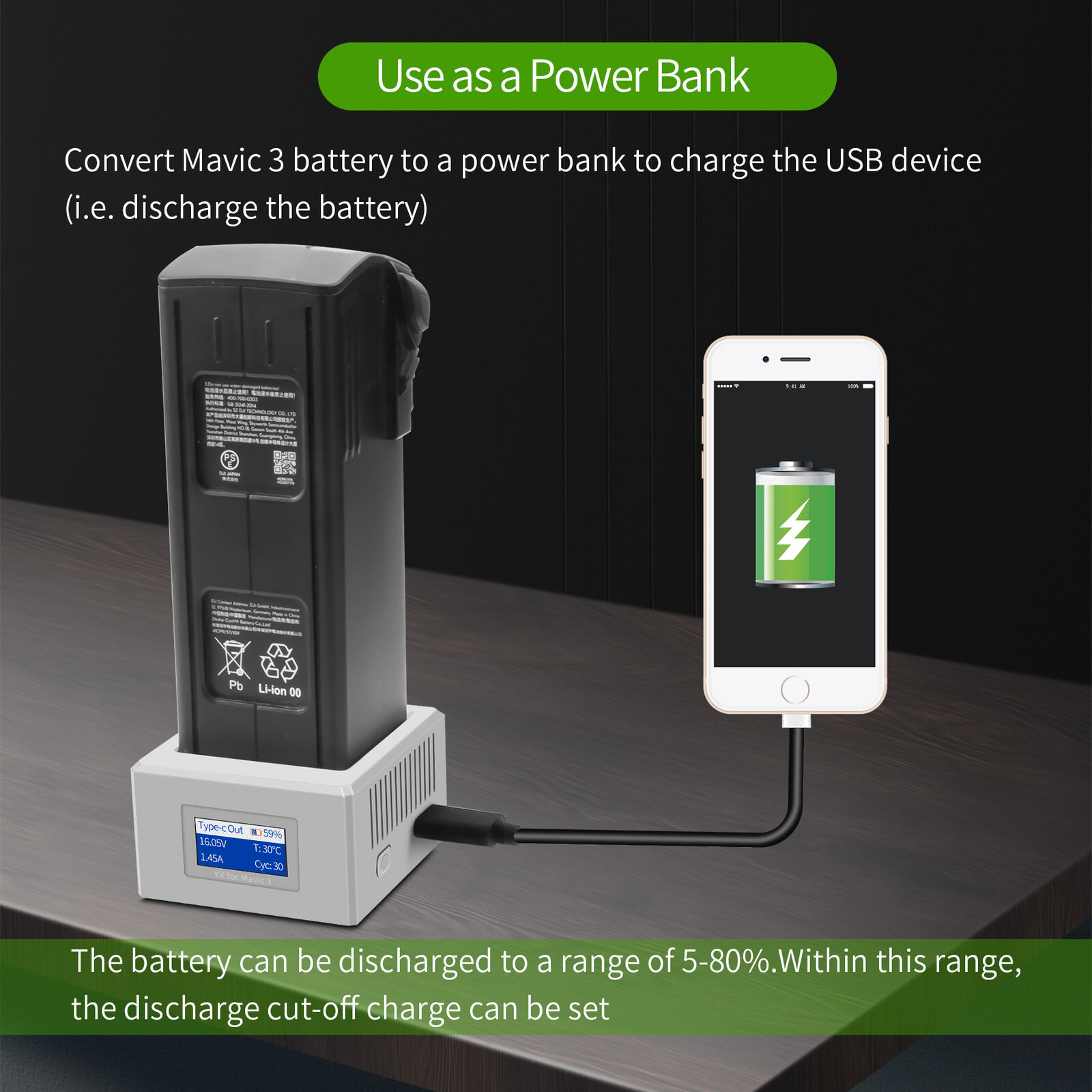 DJI MAVIC 3/PRO Drone Single-Way USB Charger