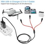 DJI Charger: 3-in-1 Fast Charging Cable (4ft)