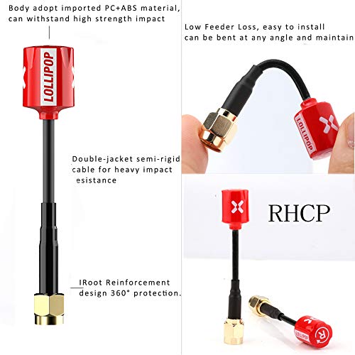Red FOXEER Mini RHCP Antenna Pair for Drones