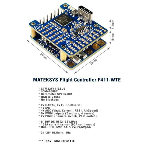 Matek F411-WTE Flight Controller with OSD