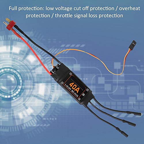 40A Brushless ESC with Low Voltage Protection (Black)