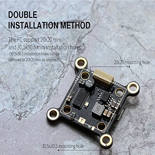 T-MOTOR Velox F411 Lite FC Flight Controller Support 20x20mm and 30.5x30.5mm Installation Holes for FPV RC Racing Drone