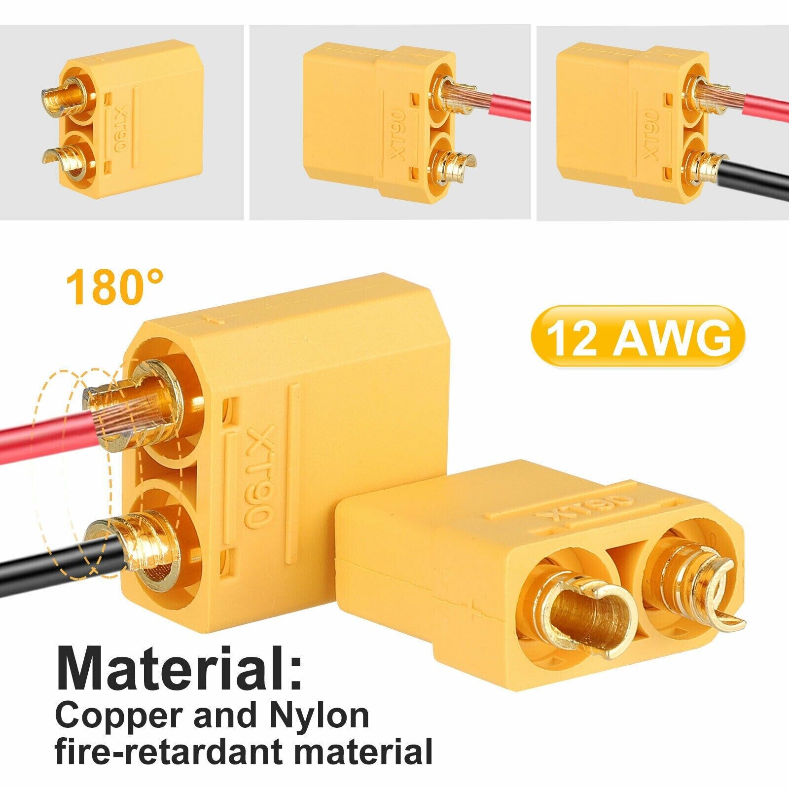 XT90 Connectors Pair for LiPo Batteries and Bikes