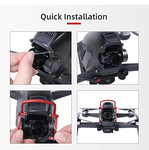Prodrocam Gimbal and Camera Protector Drone Bumper Guard for DJI FPV Anti-Collision in Flight Drone Accessories(Black)