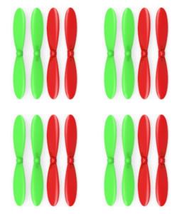 HobbyFlip Green Red Propeller Blades Propellers Props Compatible with Micro Drone Quad Rotor 4 Pack