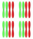 HobbyFlip Green Red Propeller Blades Propellers Props Compatible with Micro Drone Quad Rotor 4 Pack