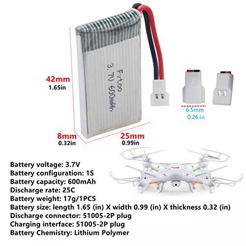 5 pack battery + charger for drones