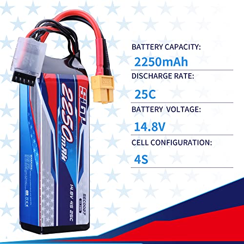 2250mAh 4S Lipo Battery for RC Drones
