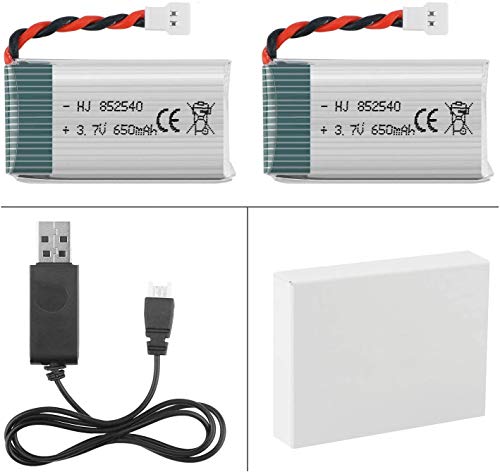 FPVERA 2PCS 3.7V Lipo Batteries with Charger - SYMA X5 Drone