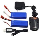 Blomiky 2-Pack 7.4V 2000mAh Drone Battery & Charger
