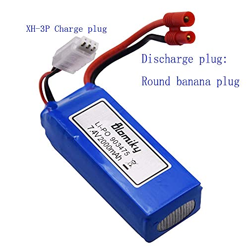 Blomiky 2-Pack 7.4V 2000mAh Drone Battery & Charger