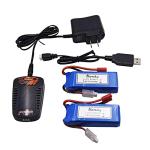 Blomiky 2-Pack 7.4V 2000mAh Drone Battery & Charger