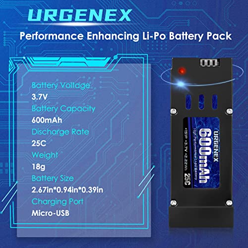 URGENEX E58 3.7V Rechargeable Drone Battery (3-Pack)