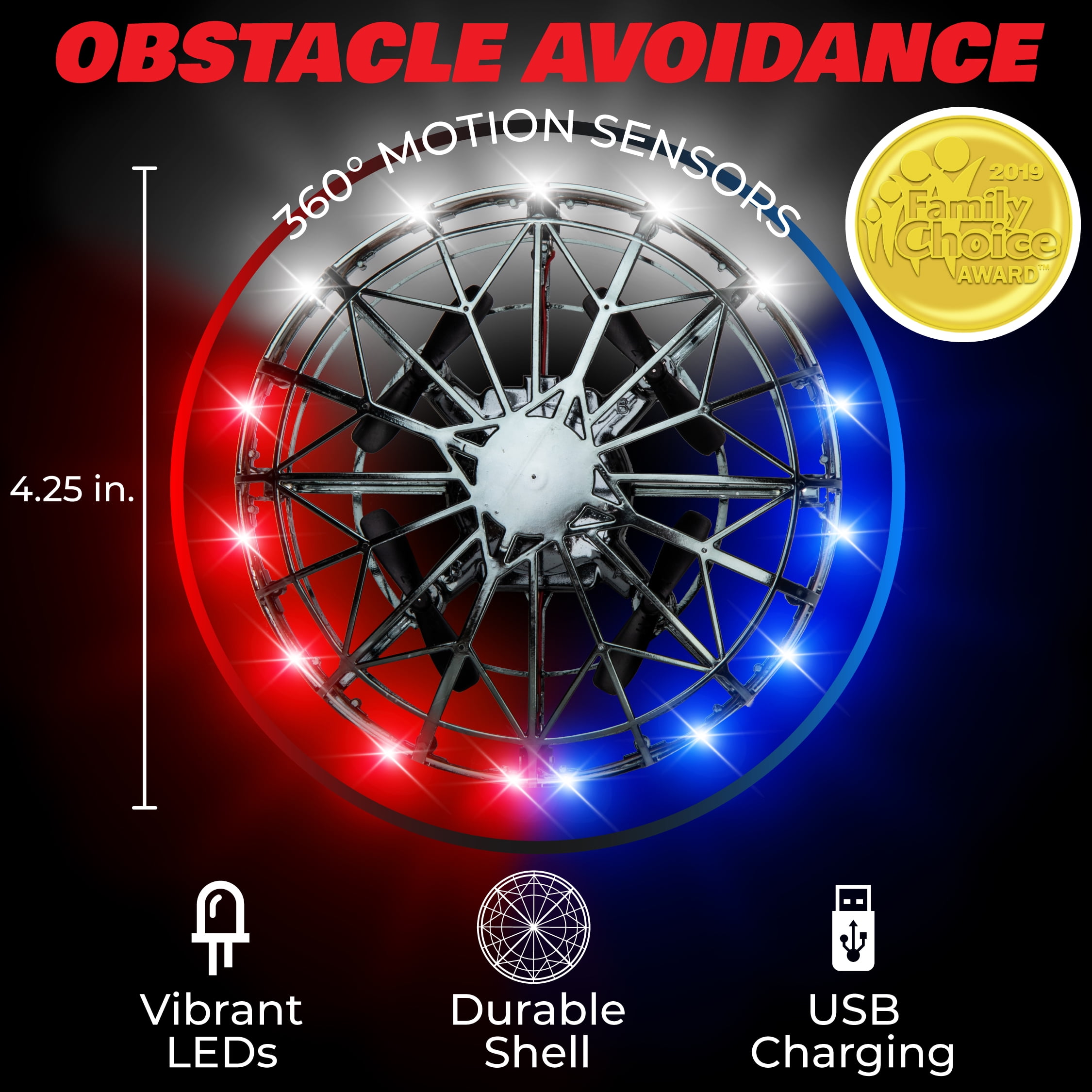 Scoot Mini UFO Hand-Controlled Drone with LED Lights