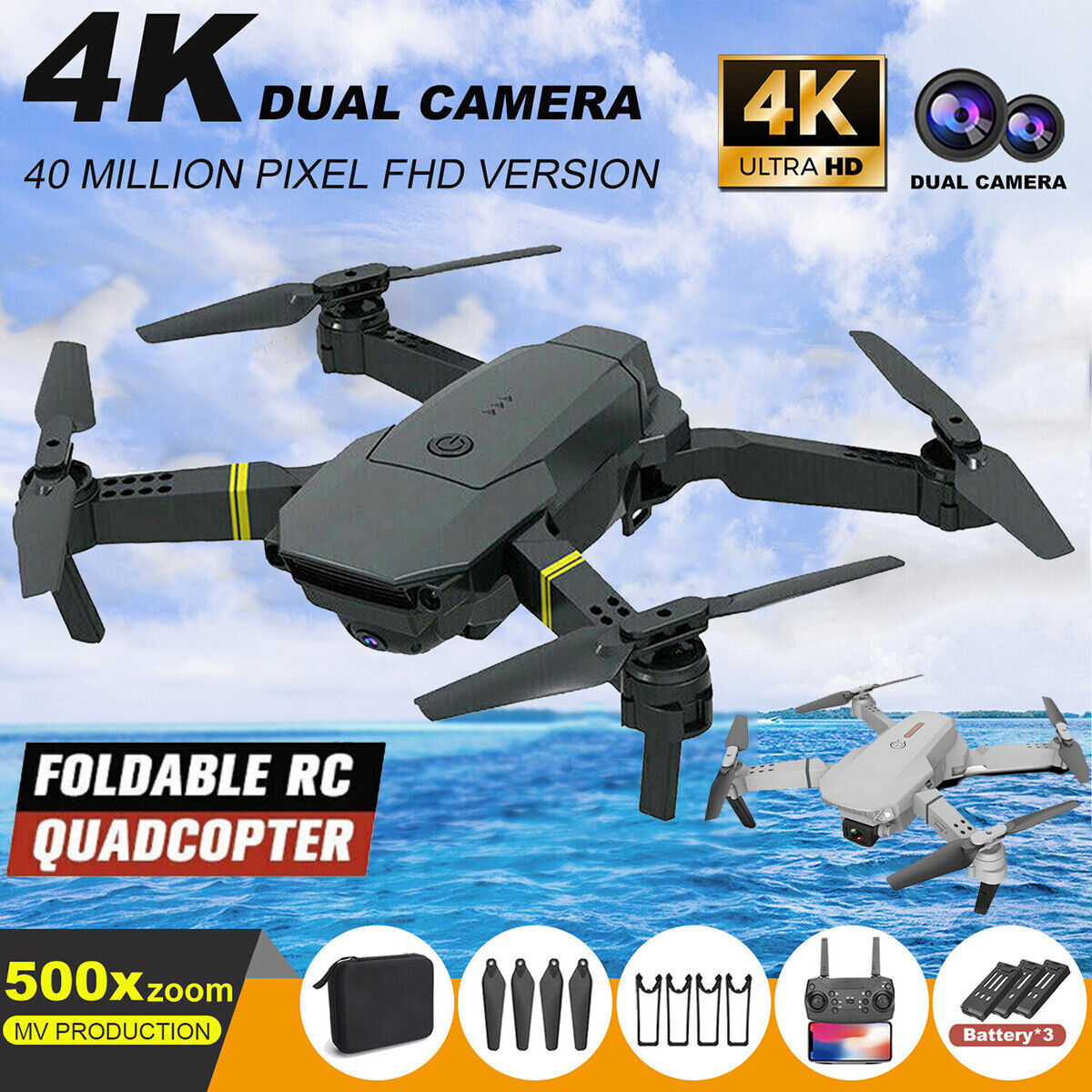 Foldable 4K Selfie Quadcopter with WIFI Camera