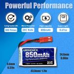 850mAh Rechargeable Lipo Battery for RC Drones