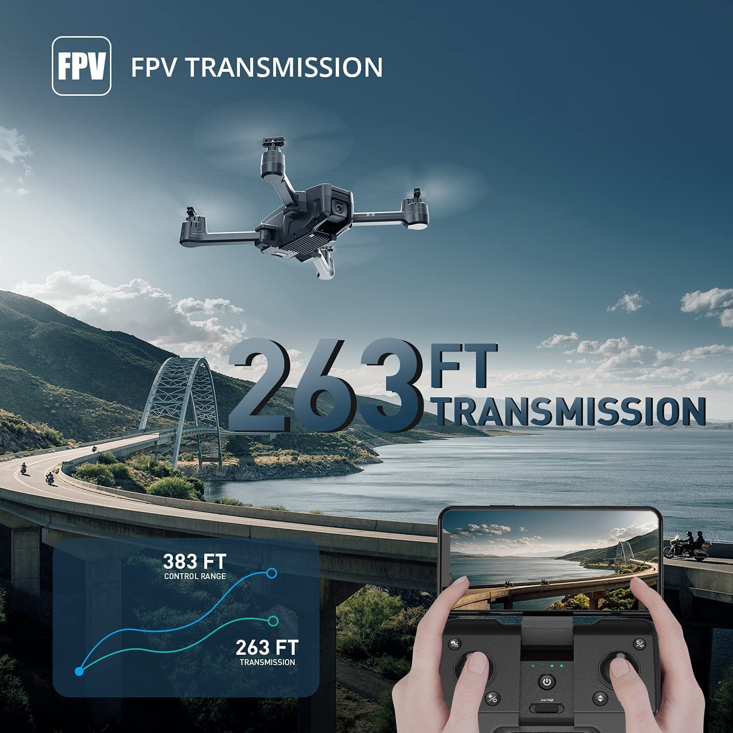 Foldable HS440 Drone with 1080P Camera