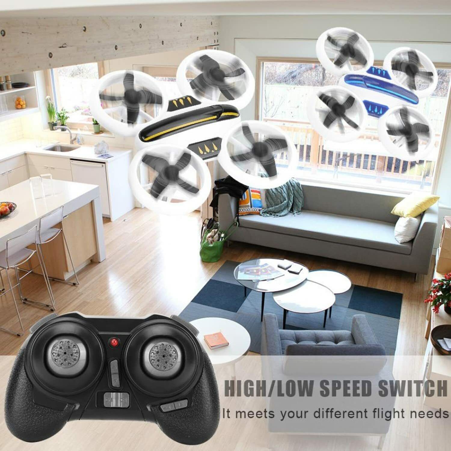 Mini Drone Helicopter UFO Drones for Kids Lighting RC Quadcopter 2.4G 4CH 