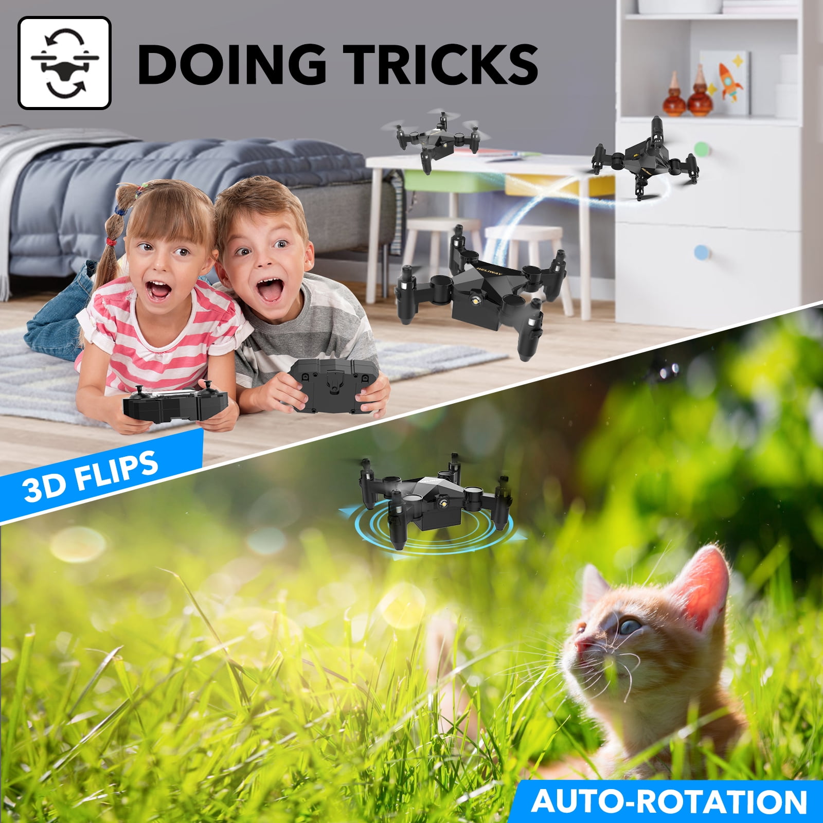 Betheaces RC Drones Mini Portable UAV Toy Four Rotor Helicopter Height Maintenance Headless Mode One Key To Turn Off Landing Long-Time Flight, Gift For Beginners, Kids And Adults