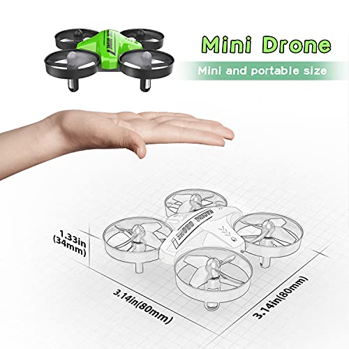 Kids Mini Drone with Remote, 3 Batteries, Green