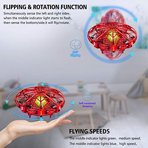 Kizmyee Mini Hand-Controlled Drone with LED Lights