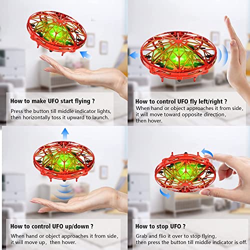 Hand Controlled Mini UFO Drone with LED Indicator