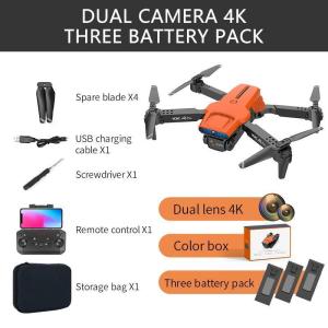 Drones w/ Dual HD Camera 4K Professional Foldable Drone GPS WIFI FPV 3 Batteries