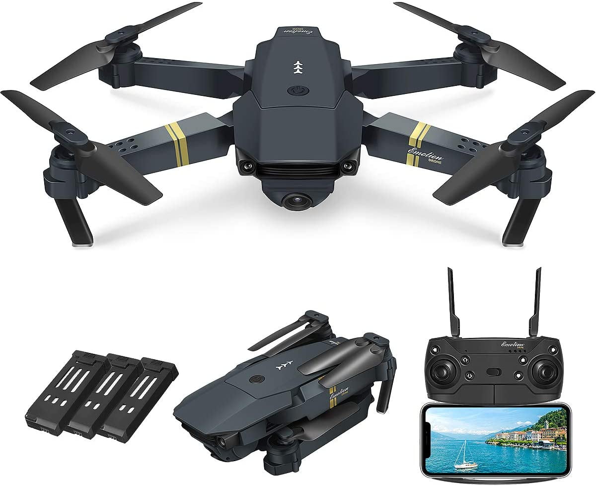 4K HD Folding Drone with Adjustable Camera & 3 Batteries