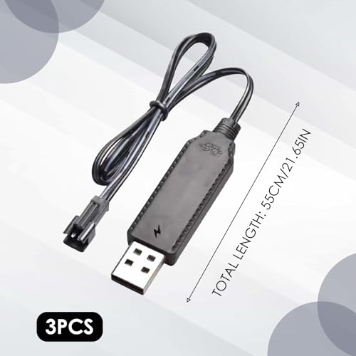 3-Pack USB Charger Cable for Drone LiPo Batteries