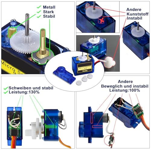 OUZHOU SG90 4PCS Metal Geared Servo Motor Kit