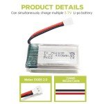 ZYGY 5-Pack 3.7V 400mAh Drone Batteries & Charger
