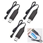 3-Pack 3.7V USB Charging Cables for Drones