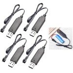 4-Pack USB Charger Cables for Drones and RC Toys