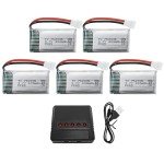 5-Pack 3.7V 400mAh Lithium Batteries & Charger