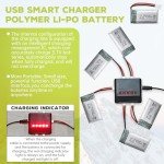 5-Pack 3.7V 400mAh Lithium Batteries & Charger