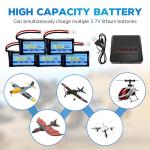 5-Pack 3.7V Lipo Batteries with Charger for Drones