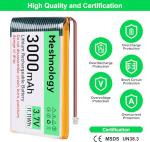 4-Pack 3000mAh LiPo Batteries with USB Charger