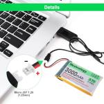 4-Pack 3000mAh LiPo Batteries with USB Charger