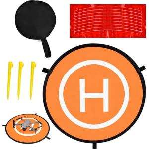 Collapsible Waterproof Drone Landing Pad with Pegs