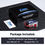 Zeee 2200mAh 2S Lipo Battery for Drones (2 Pack)