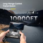 Holy Stone Drone HS600 with 4K Camera 2-Asix Gimbal EIS 3KM FPV-Drone with 2 Batteries Brushless Motor Color Black