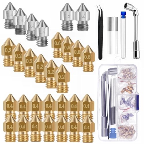 30pcs Brass & Steel 3D Printer Nozzles Set