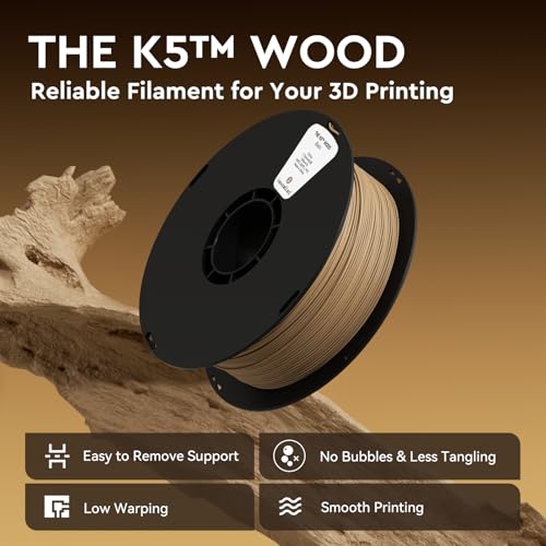 Kexcelled 1.75mm PLA Wood Filament, 1kg Spool