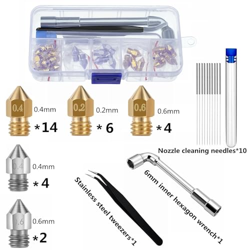 30pcs Brass & Steel 3D Printer Nozzles Set