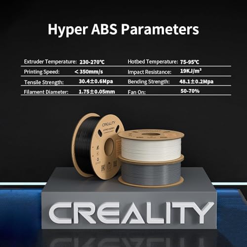 Creality Hyper ABS 1.75mm Black Filament 1kg Spool