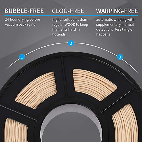 SUNLU Low-Temp Real Wood 1.75mm PLA Filament